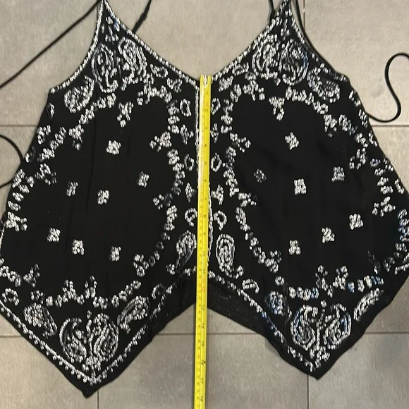 Free People  Black Tie Sequined Camisole - Picture 5 of 8